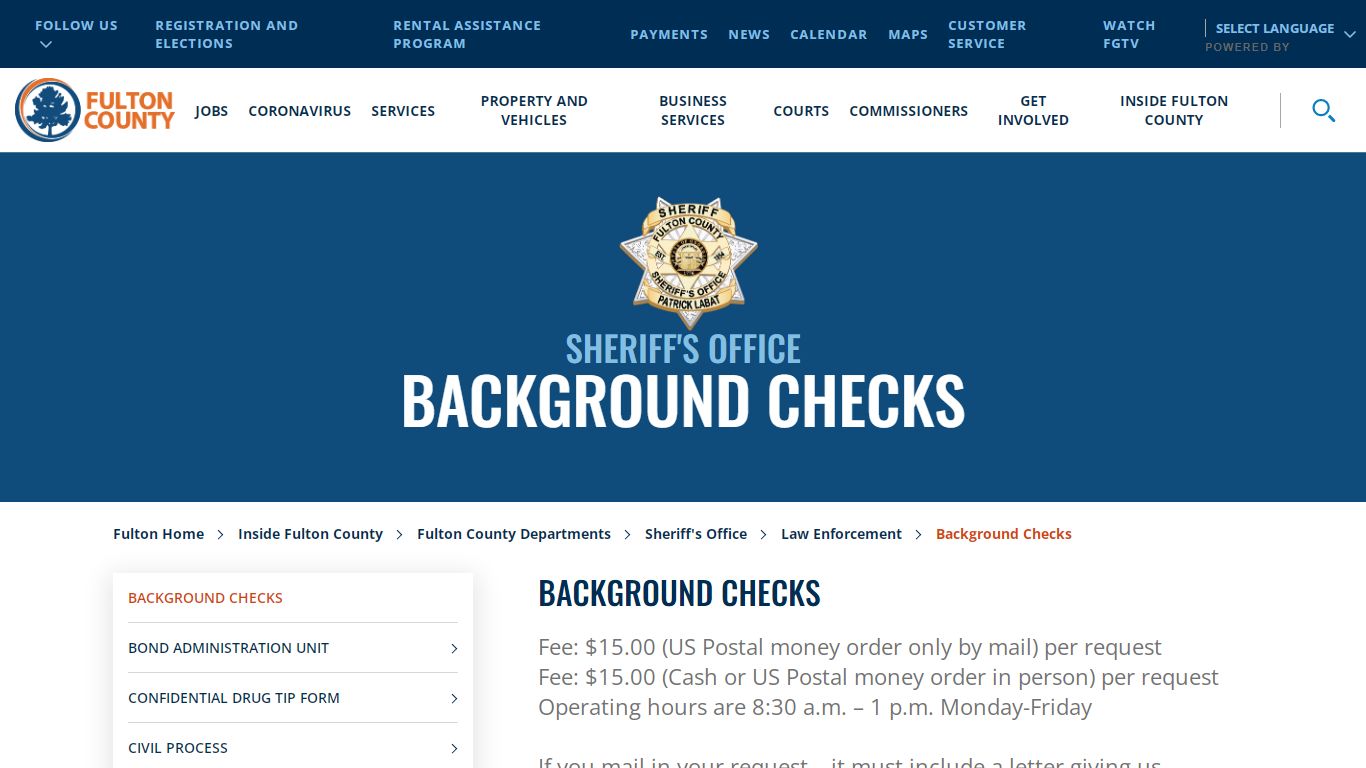 Background Checks - Fulton County, Georgia